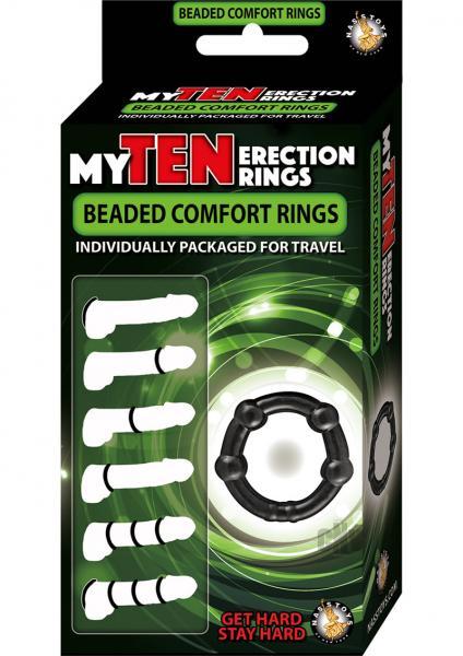 My Ten Erection Rings Beaded Comfort Rings Black