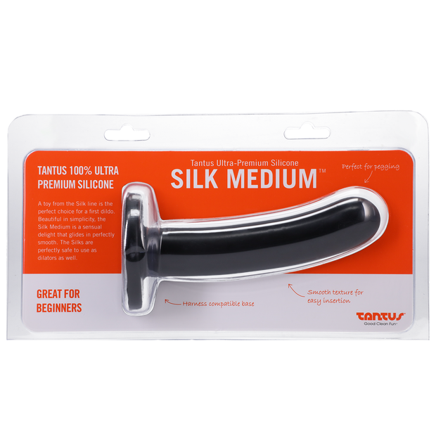 Silk Medium Silicone Dildo Black