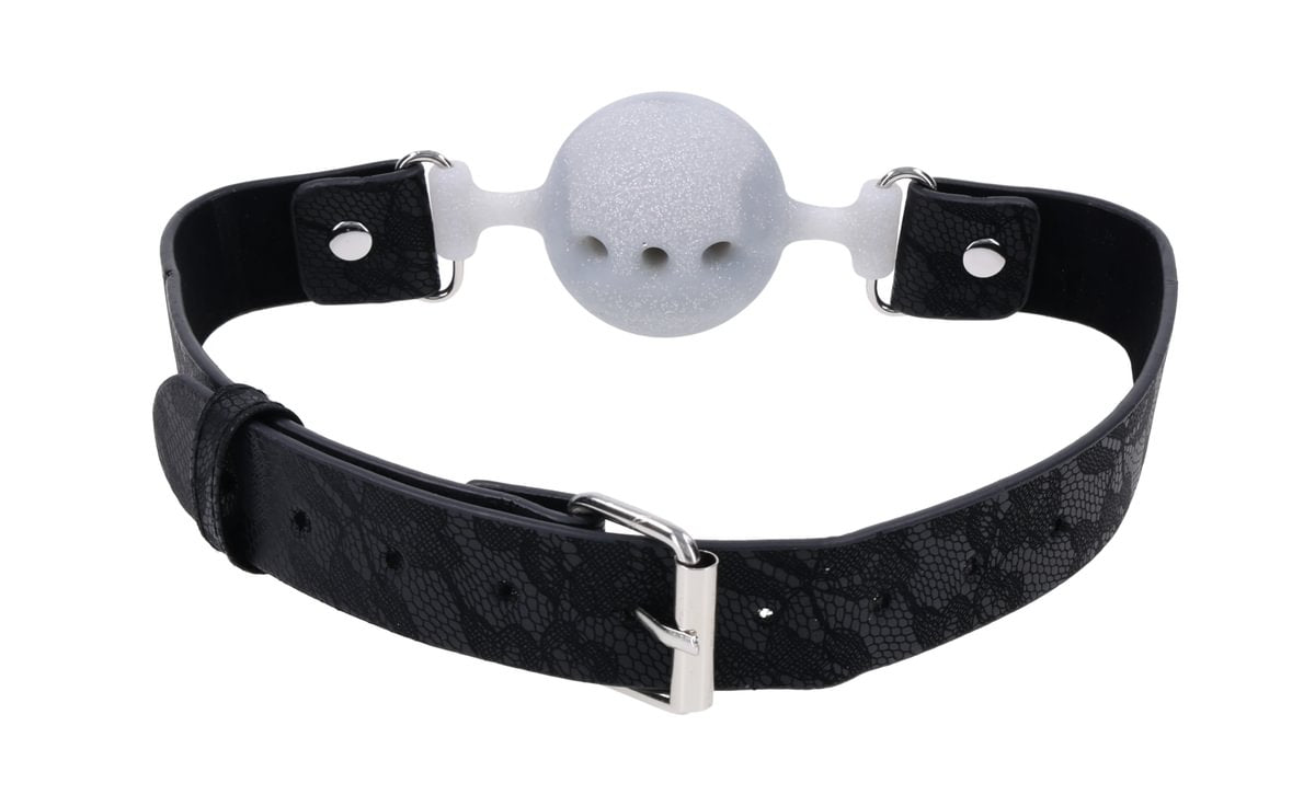 Lace Silicone Breathable Ball Gag - Black