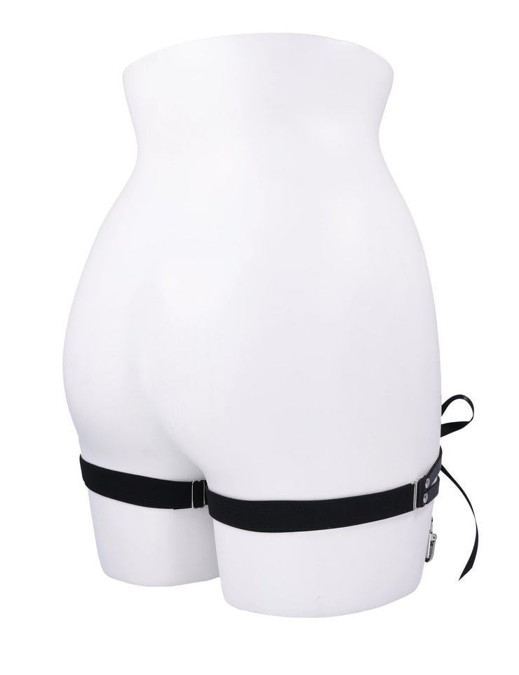 Laced Up Garters - Black