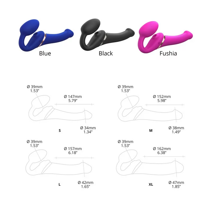 MULTI ORGASM BENDABLE STRAP-ON - L - NIGHT BLUE