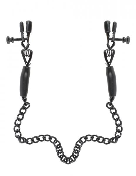 Fetish Fantasy Adjustable Nipple Chain Clamps Black