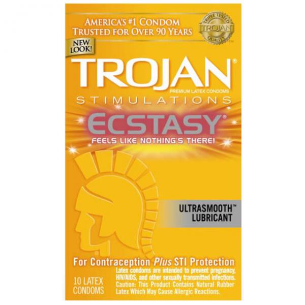 Trojan Ecstasy Ultra Ribbed Condoms With Ultrasmooth Lubricant