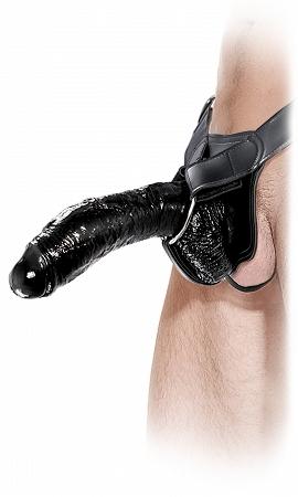 Fetish Fantasy Extreme Hollow Strap On Black 10 inches