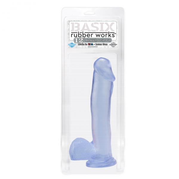 Basix Rubber Works 12 inches Dong Suction Cup Clear