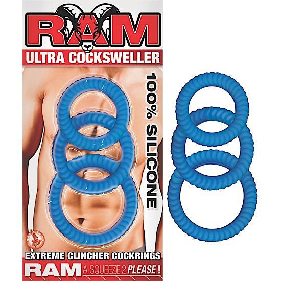 Ram Ultra Silicone Cocksweller C Rings Blue