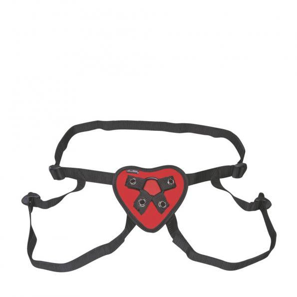 Lux Fetish Red Heart Strap On Harness O/S