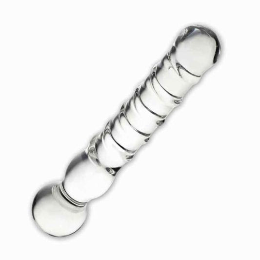 Joystick Glass Dildo Wand Anal & G-Spot Clear