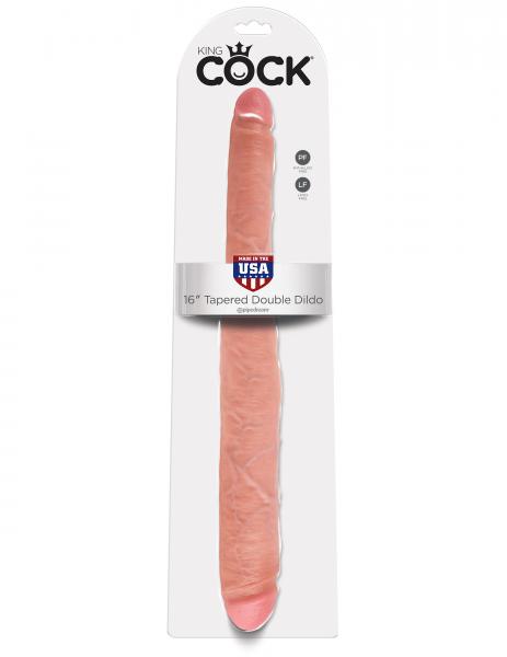 King Cock 16" Tapered Double Dildo - Beige