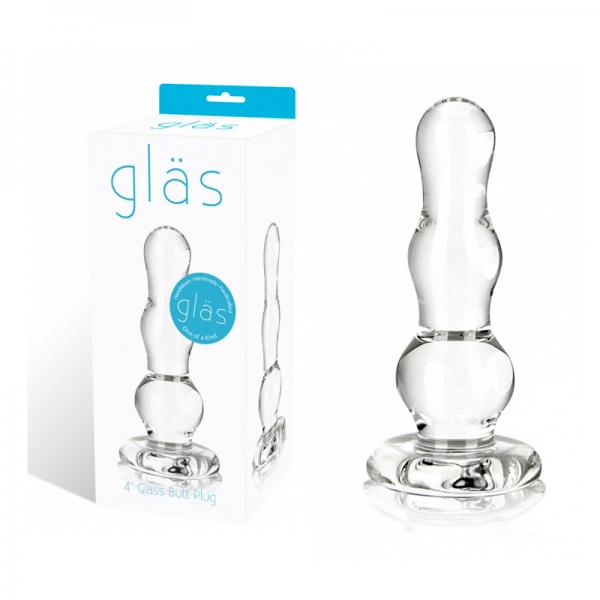 Glass Butt Plug 4 Inches Clear