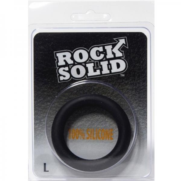 Rock Solid Silicone Black C Ring, Large (2in) In A Clamshell