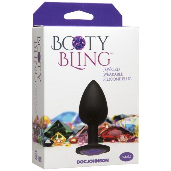 Booty Bling Small Black Plug Purple Stone