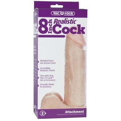 Vac-U-Lock 8" Realistic Cock - Beige