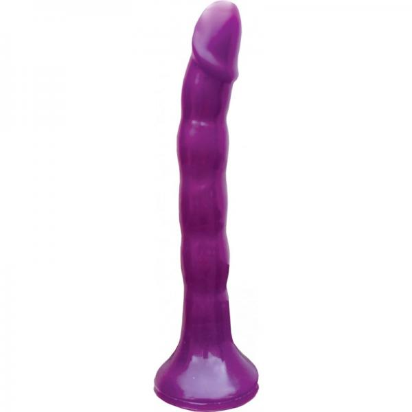 Skinny Me Strap On Dildo With Harness Purple Dildo 7 inches