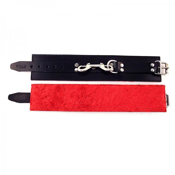 Rouge Fur Ankle Cuffs Black / Red