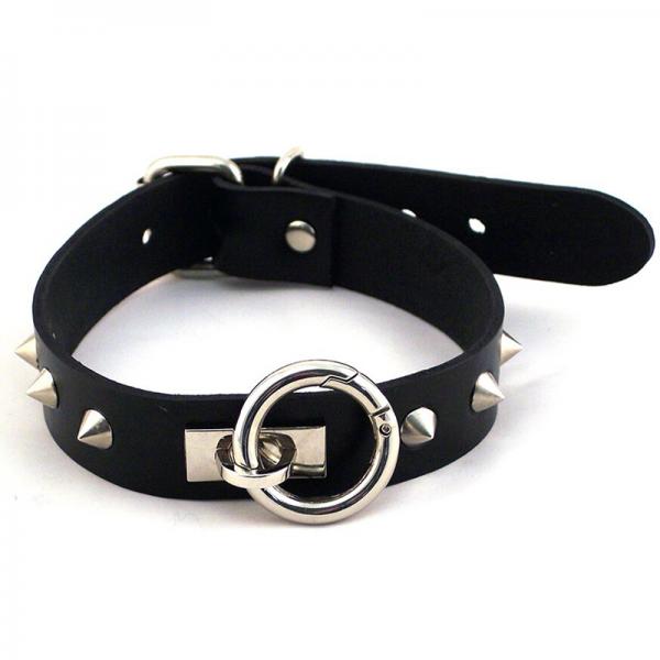 Rouge O-ring Studded Collar (thinner) Black