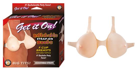 Get It On Inflatable Strap On Boobs Beige