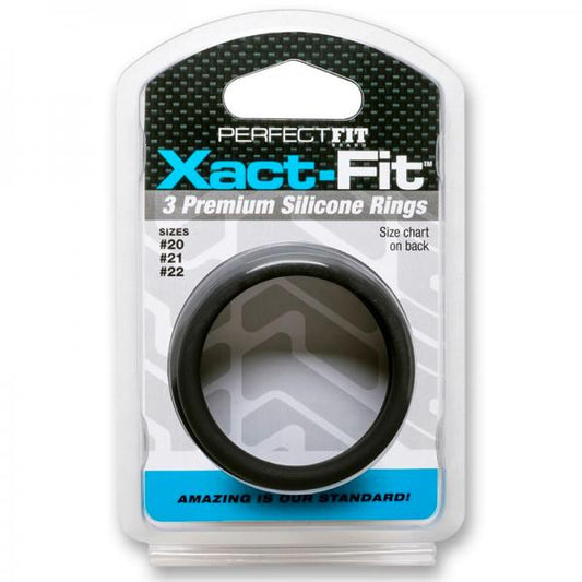 Perfect Fit Xact-fit Silicone Rings L-XL (#20, #21, #22) Black