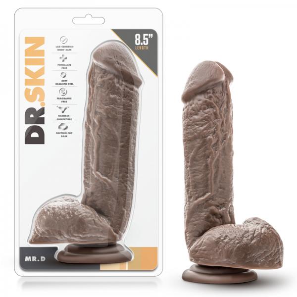 Dr. Skin - Mr. D - 8.5in Dildo With Suction Cup - Chocolate