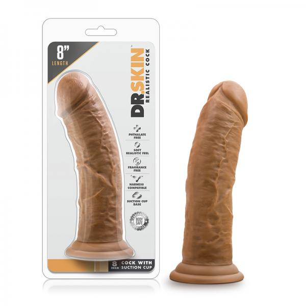 Dr. Skin - 8in Cock With Suction Cup - Mocha