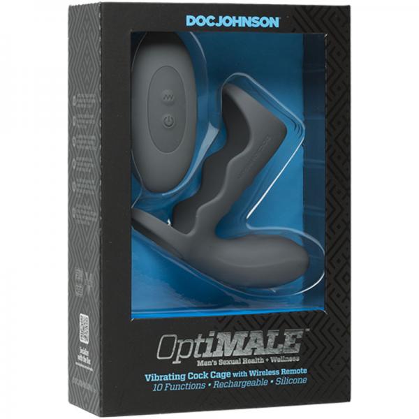 Optimale Vibrating Cock Cage With Wireless Remote Rechargeable Silicone Slate