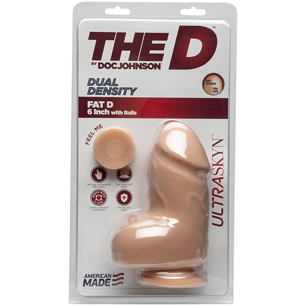 The D Fat D 6 inches With Balls Ultraskyn Beige Dildo