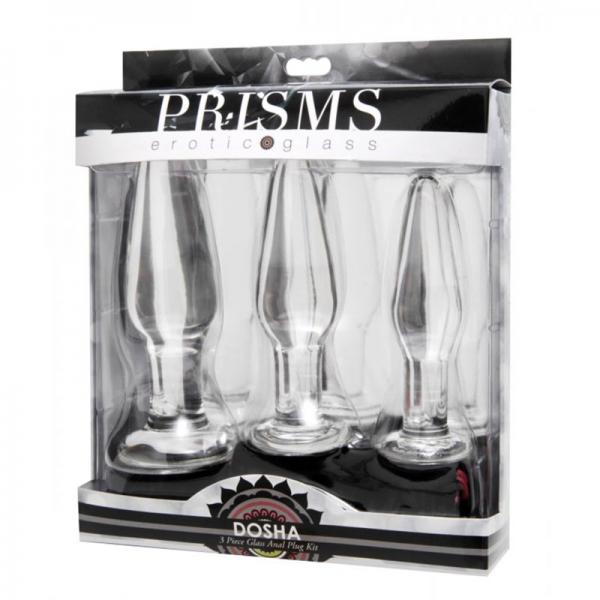 Prism Dosha 3 Piece Glass Anal Plug Kit