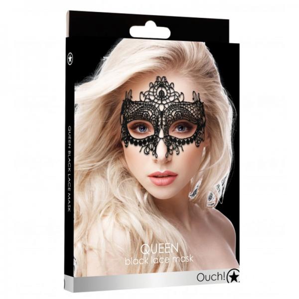 Ouch Queen Black Lace Mask Black O/S