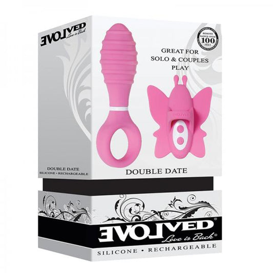 Evolved Double Date Couples Toy Vibrating Butt Plug Vibrating Butterfly Clit Stimulator10 Functions