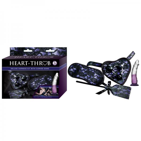 Heart-on Deluxe Harness Kit With Curved Dong Purple