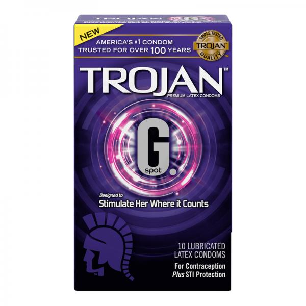 Trojan G-spot Lubricated Latex Condom 10pk