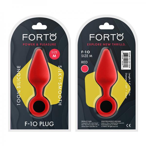Forto F-10: Silicone Plug W/ Pull Ring Med Red