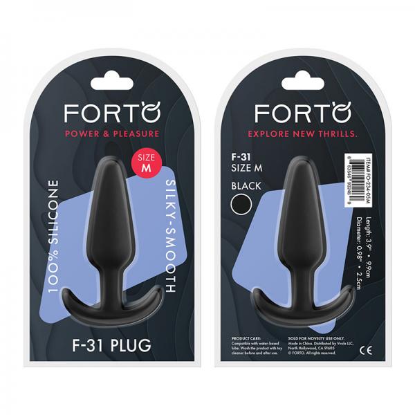Forto F-31: 100% Silicone Plug Med Black