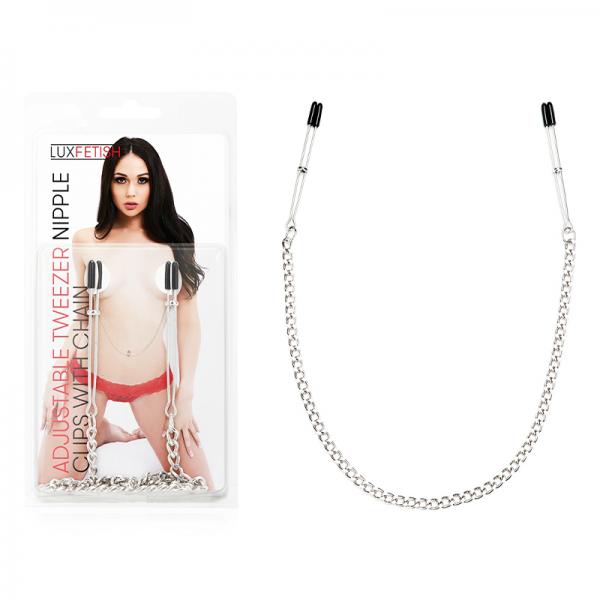 Lux Fetish Adjustable Tweezer Nipple Clips And Chain