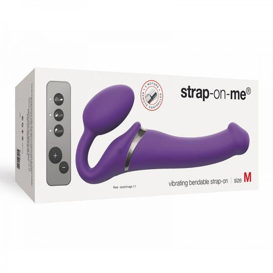 Strap-on-me Vibrating 3 Motors Strap On M - Purple