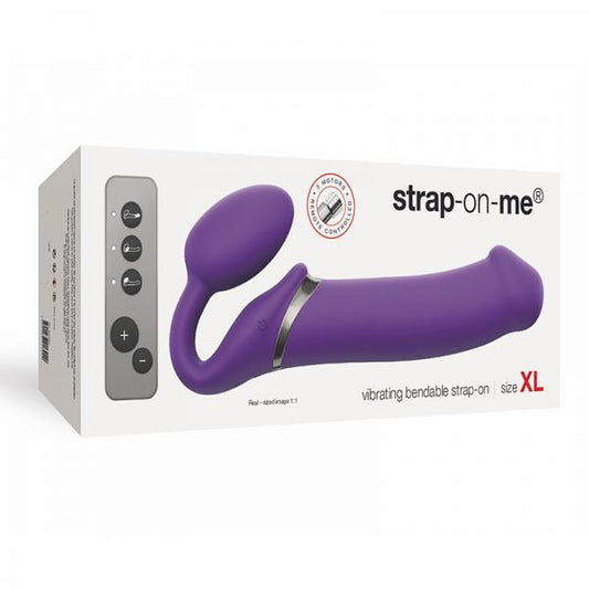 Strap-on-me Vibrating 3 Motors Strap On XL - Purple