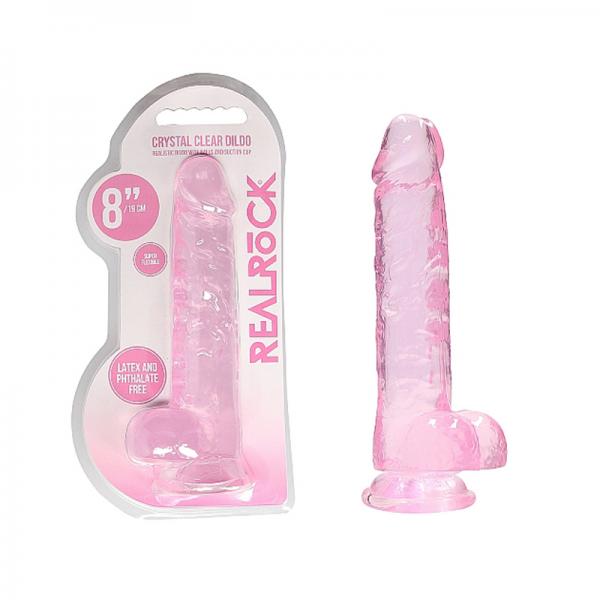Realrock Realistic Dildo With Balls 8" Pink