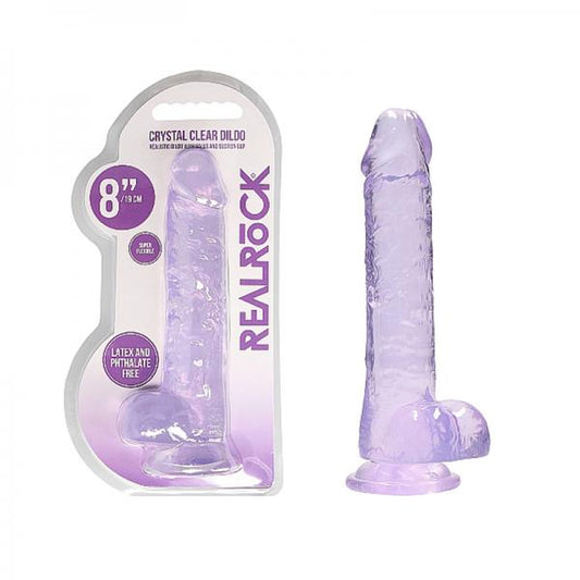 Realrock Realistic Dildo With Balls 8" Purple